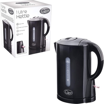Quest 1080W 1 Litre Black Electric Kettle