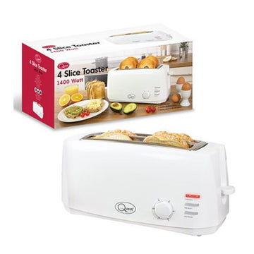 Quest 1400W White 4 Slice Extra Wide Slots Toaster