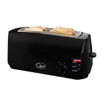 Quest 1400W Black 4 Slice Extra Wide Slots Toaster