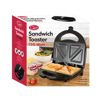 750W Black Sandwich Press Toaster