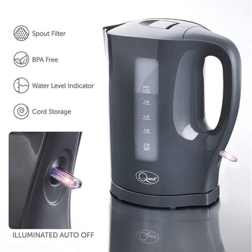 Quest 2200W 1.7 Litre Grey Electric Kettle