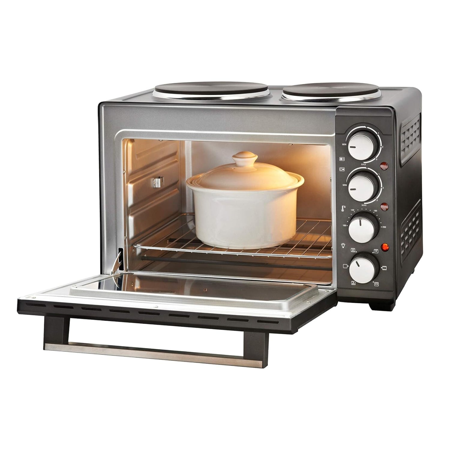 Quest 26L Twin Hob Convection Oven With Rotisserie Function