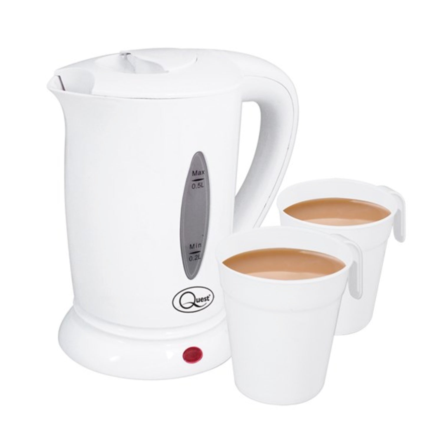 Quest 0.5 L Dual Voltage Electric Travel Kettle 600W White