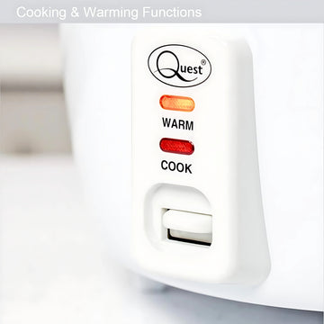 Quest 350W 0.8 Litre White Rice Cooker