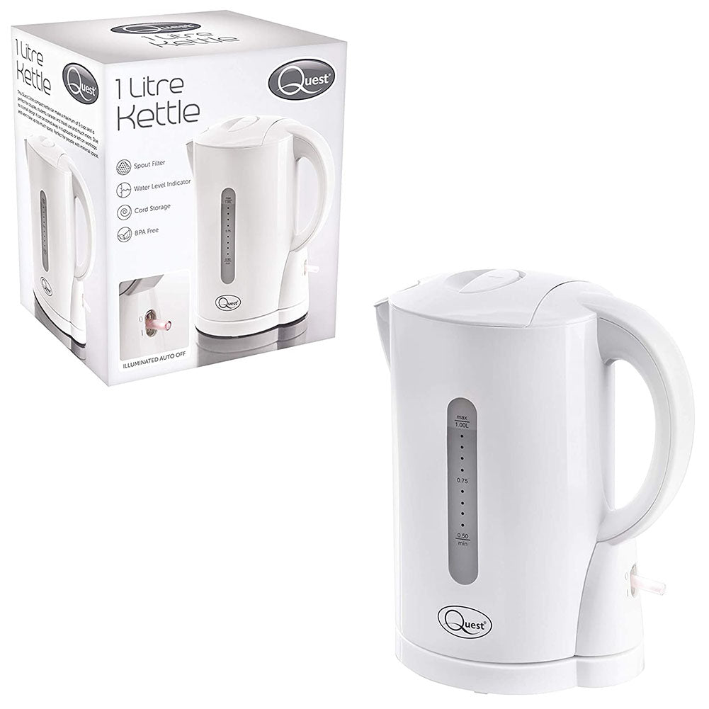 Quest 1 Litre White Jug Kettle