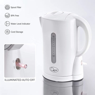 Quest 1 Litre White Jug Kettle