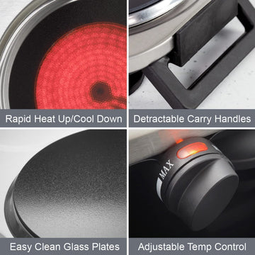 Quest 1200W Ceramic Infrared Adjustable Temperature Hot Plate