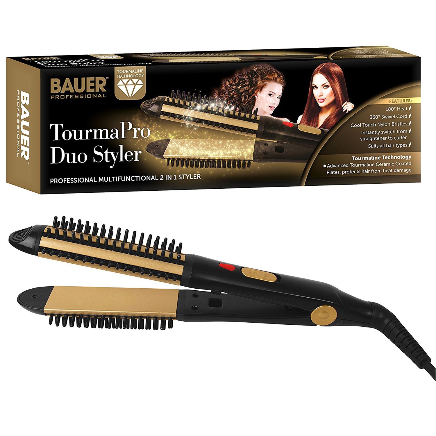 2 in 1 Ceramic Hair Straightener Curler Curling Tong Styler