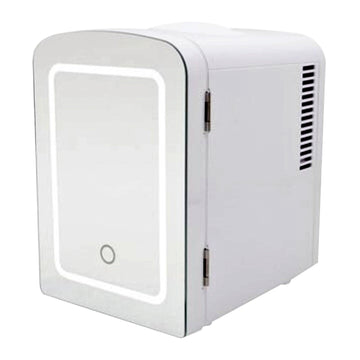 4L Small Portable Cosmetic Fridge With LED Mirror Door & Carry Handle