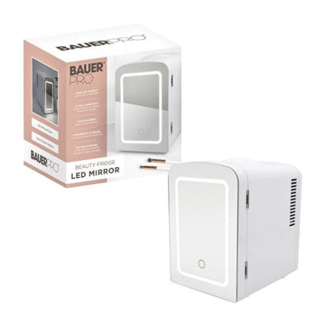 4L Small Portable Cosmetic Fridge With LED Mirror Door & Carry Handle
