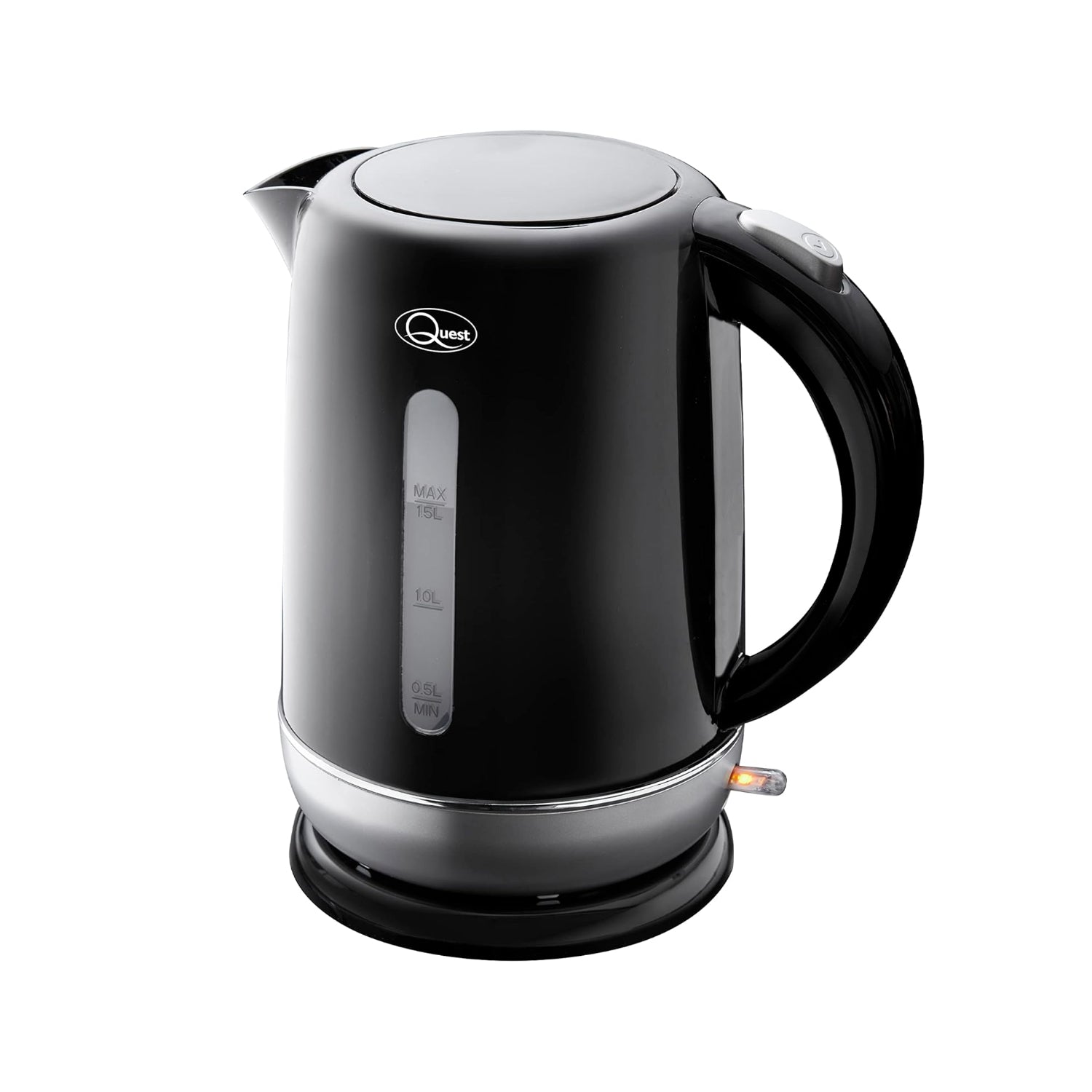 Quest Black Silver Fast Boil Kettle 1.5L