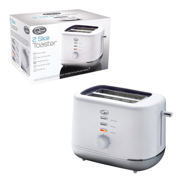 Quest 2 Slice White and Silver Toaster