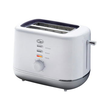 Quest 2 Slice White and Silver Toaster