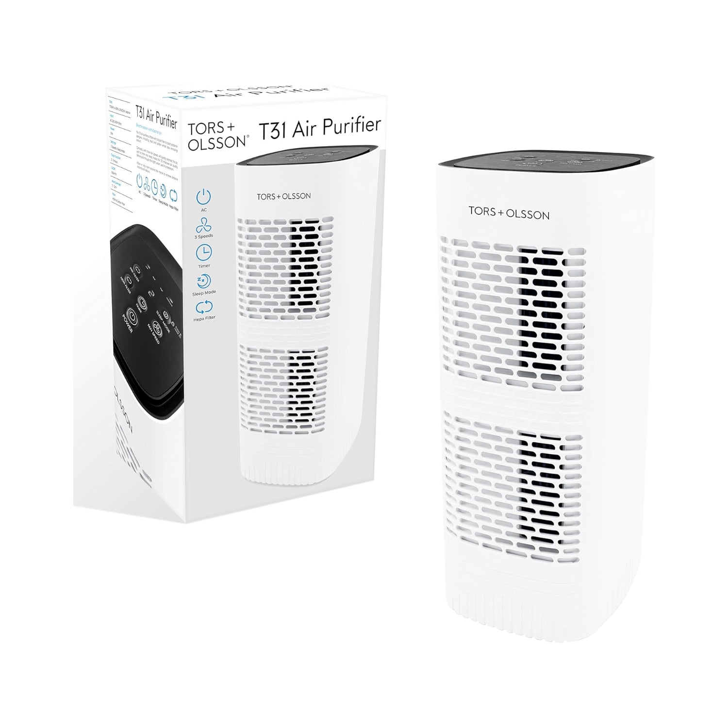 Tors + Olsson T-31 HEPA 3-Speed Air Purifier White
