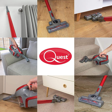 Quest 2-In-1 Red Cordless Handheld Vacuum Cleaner