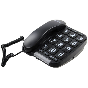 Benross Big Button Black Wall Mountable Corded Phone