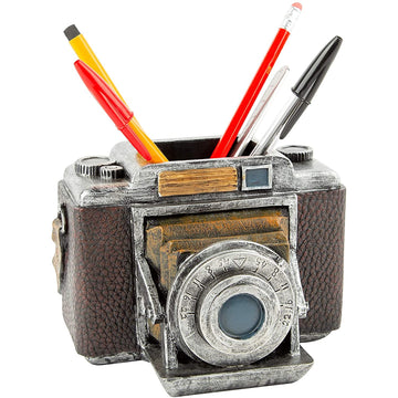 Global Gizmos Vintage Camera Shaped Stationary Pen Holder