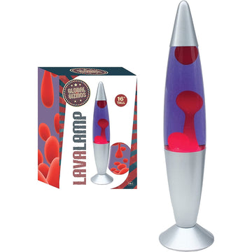 16" LED Lava Lamp Purple Liquid & Red Wax Aluminium