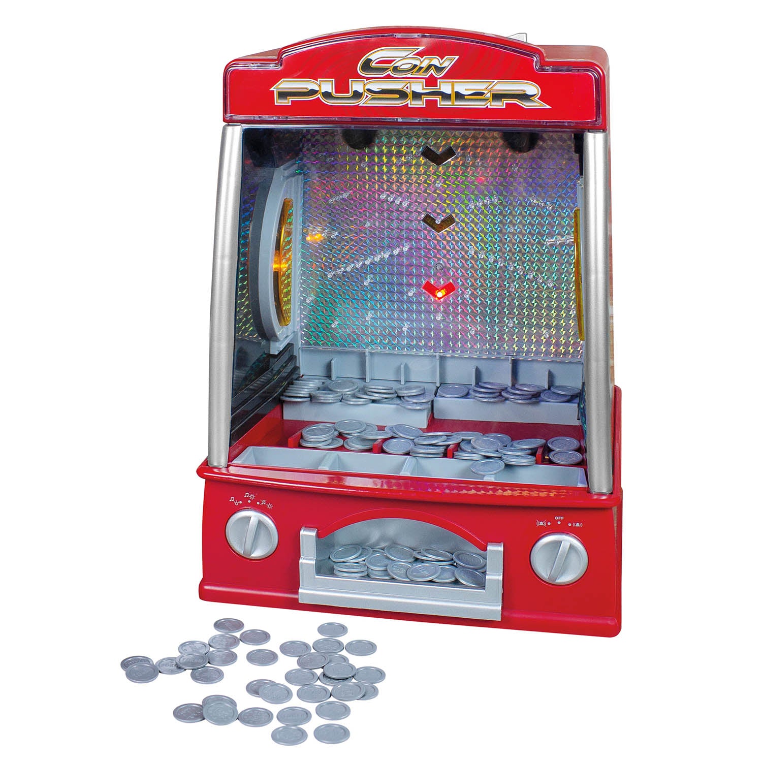 Global Gizmos Coin Pusher Mini Arcade Retro Toy Machine