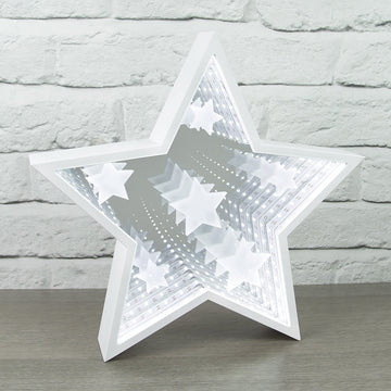 Global Gizmos White Star Infinity Mirrored Xmas Ornament