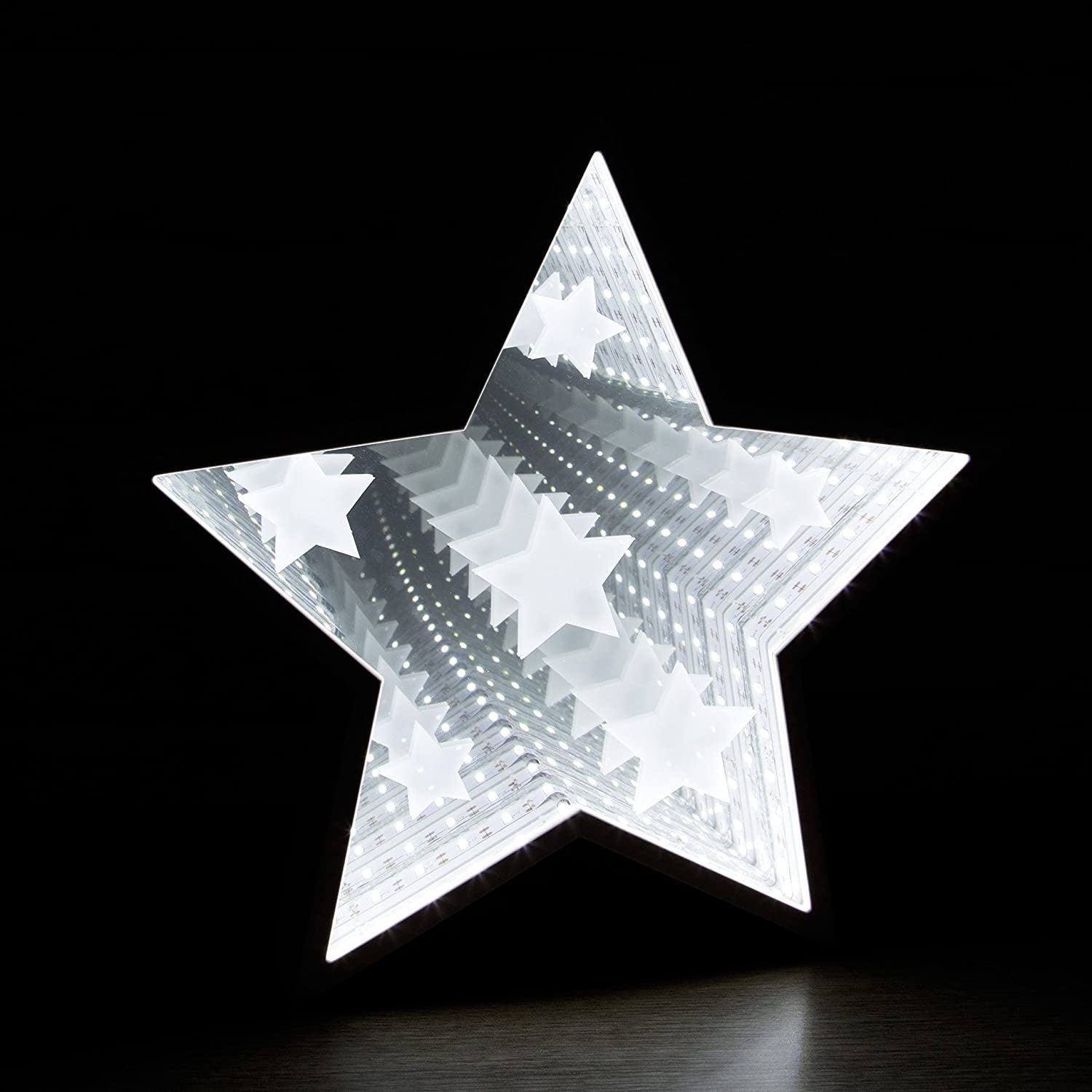 Global Gizmos White Star Infinity Mirrored Xmas Ornament