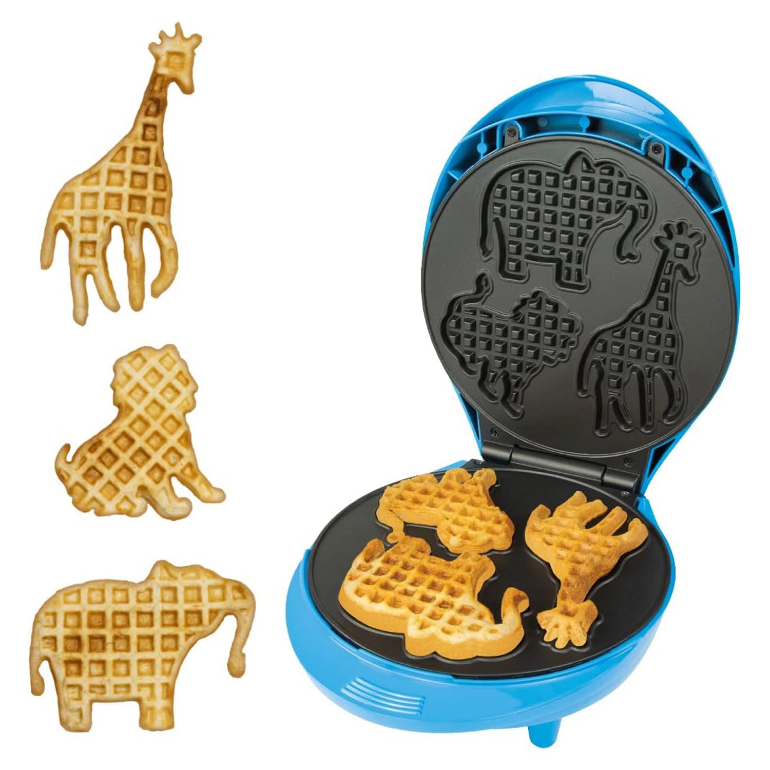 Animal Shaped 3 in 1 Safari Non Stick 1000W Waffle Maker
