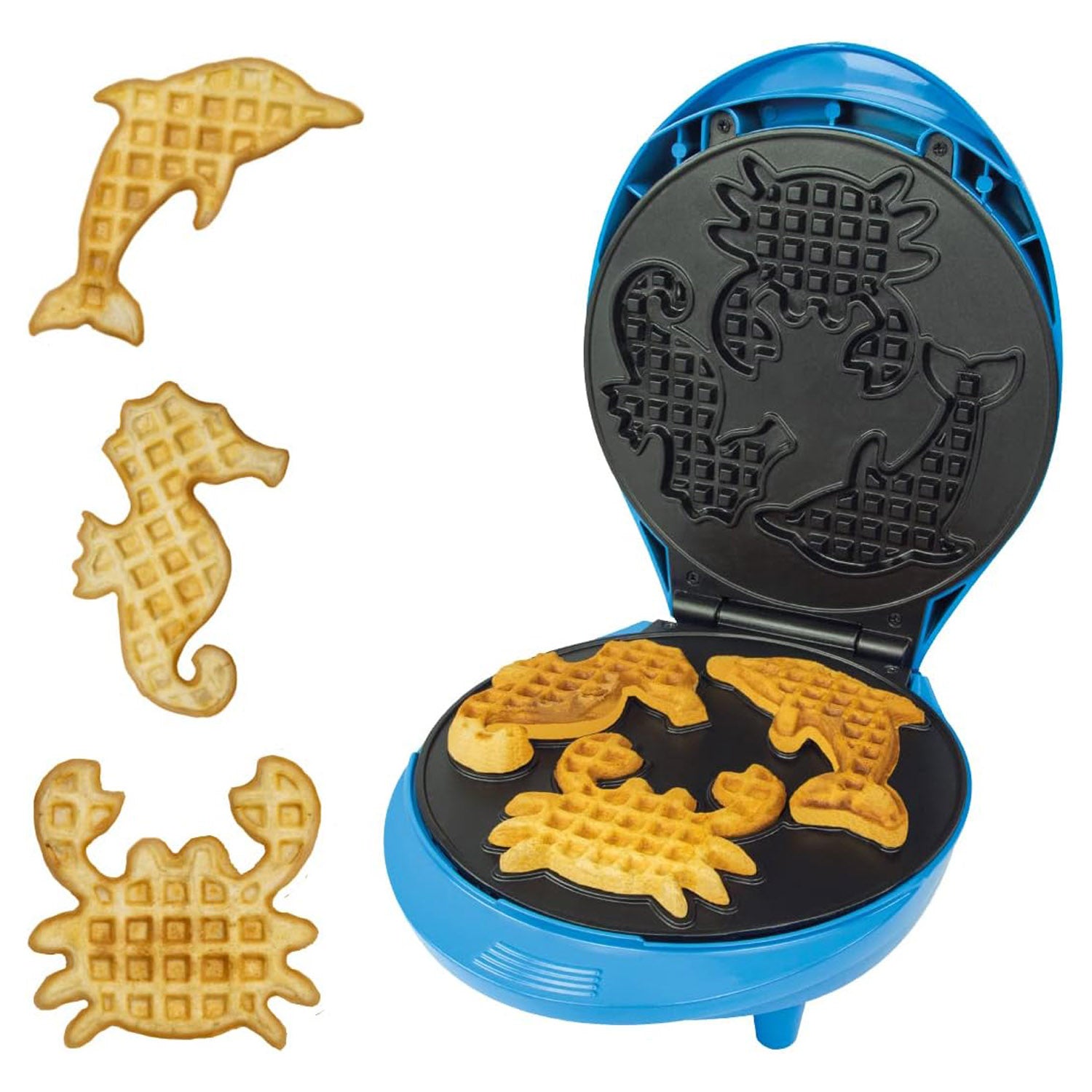 Animal Shaped 3 in 1 Sea Life Non Stick 1000W Waffle Maker