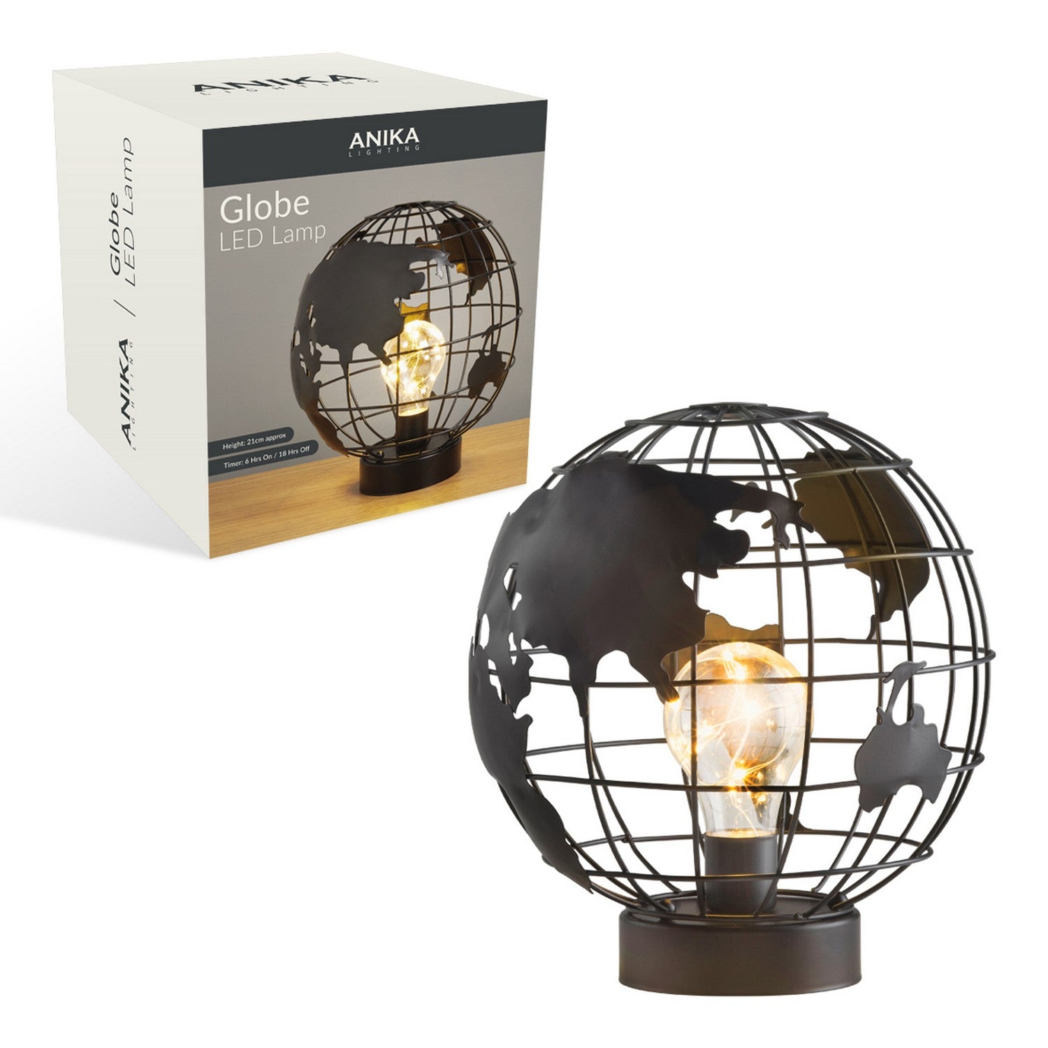 Anika Lighting Matt Black Frame Cage Lamp