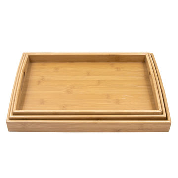 Blackmoor 3 Piece Wooden Serving Tray Set