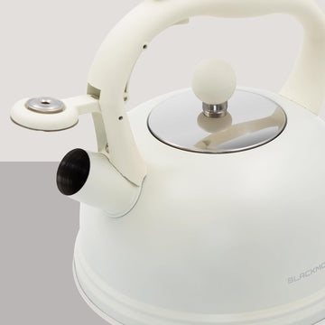 2.5L Ivory Finish Stainless Steel Stove Top Whistling Kettle