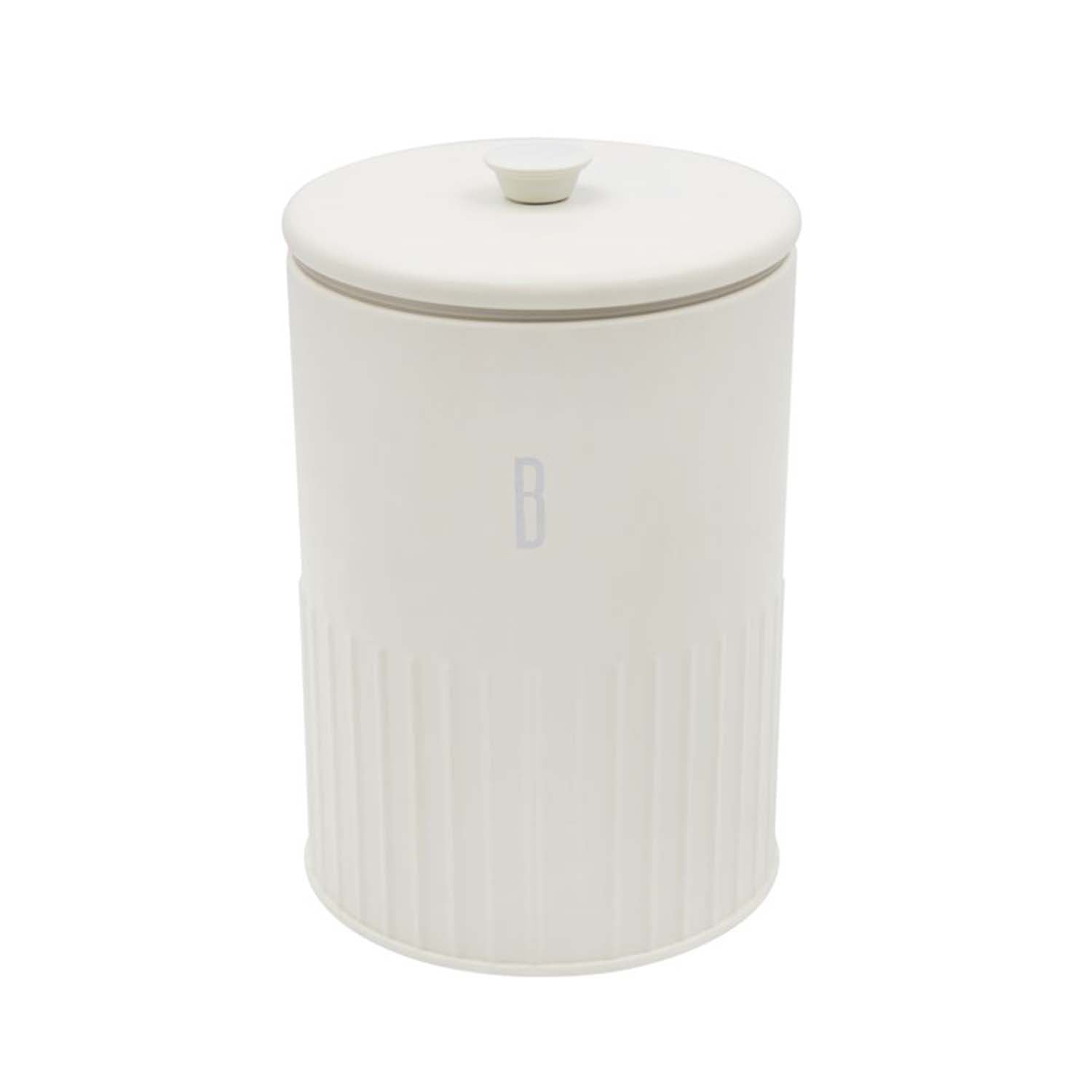 1.5L Ivory Finish Metal Biscuit Canister With Airtight Lid