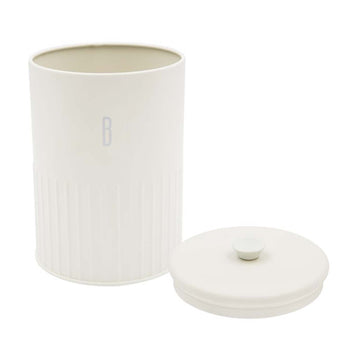 1.5L Ivory Finish Metal Biscuit Canister With Airtight Lid