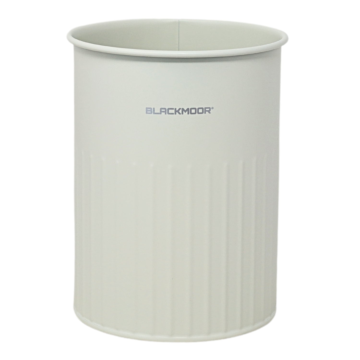 Ivory Finish Ribbed Metal Utensils Holder