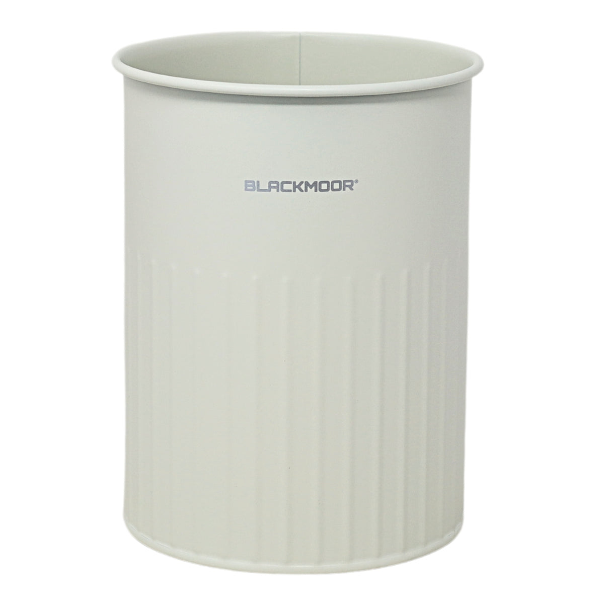 Ivory Finish Ribbed Metal Utensils Holder