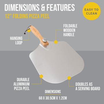 30.5cm Blackmoor Pizza Peel with Detachable Handle