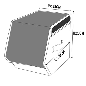 2Pcs Small Grey Magnetic Storage Box