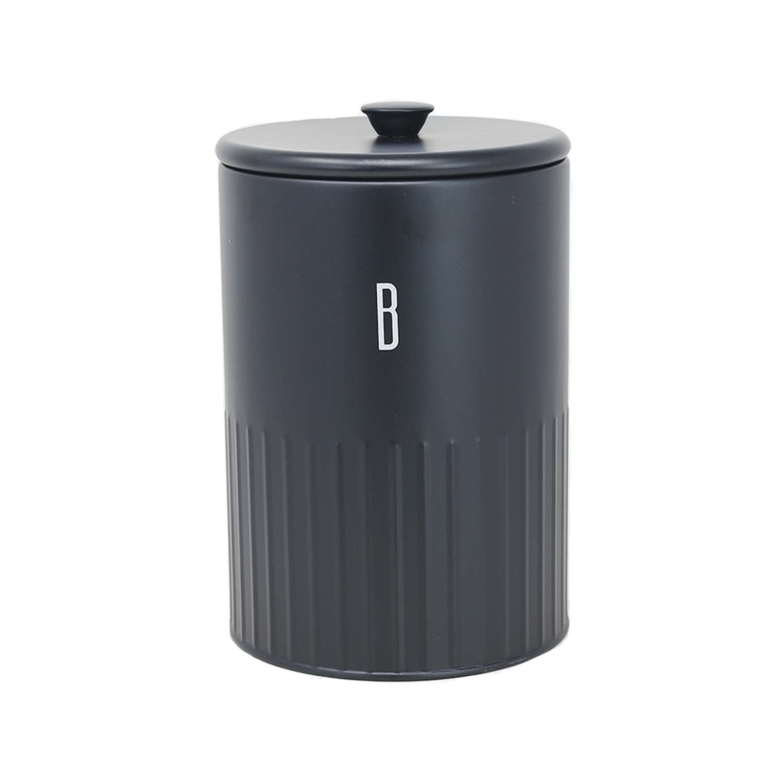 1.5L Black Finish Metal Biscuit Canister With Airtight Lid