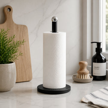 4Pcs 34cm Black Finish Stainless Steel Paper Towel Holders
