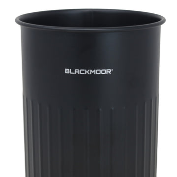 Black Finish Ribbed Metal Utensils Holder