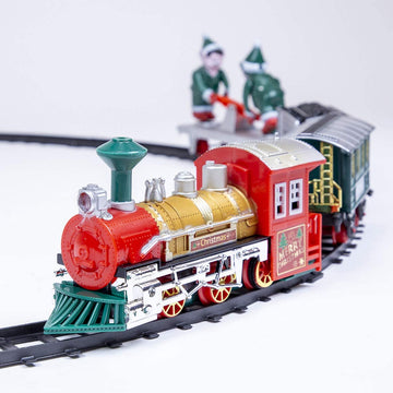 Animated Elf 16pc Christmas Train Set Realistic Sounds