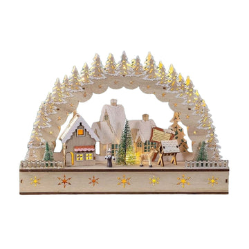 LED Light Up Wooden Indoor Christmas House Decoration