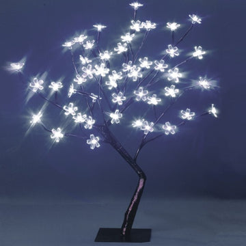 45cm Cherry Blossom Christmas Tree with 48 Bright White LED Lights