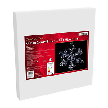 60cm White Christmas Starburst Snowflake Lantern with 300 LED Lights