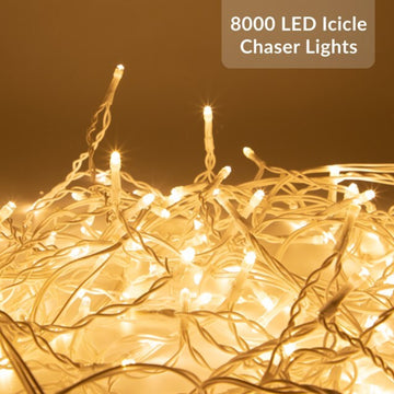 960 LED Warm White Icicle Christmas Lights