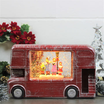 Water Filled Indoor Red London Bus LED Light