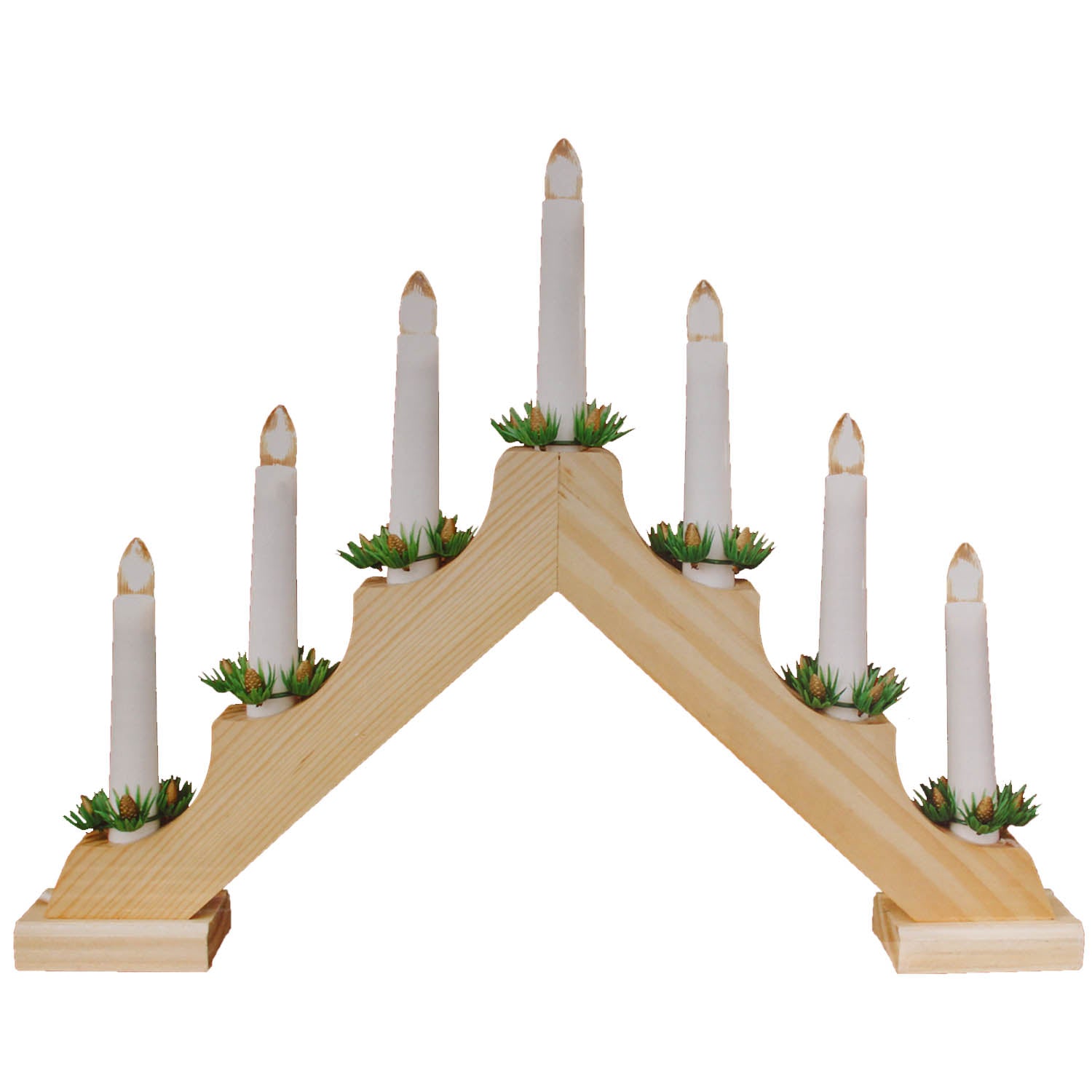 Wooden Candle Bridge Light Christmas Décor