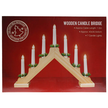 Wooden Candle Bridge Light Christmas Décor