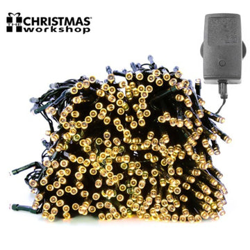 200 Warm White Indoor Outdoor Chaser Christmas Lights