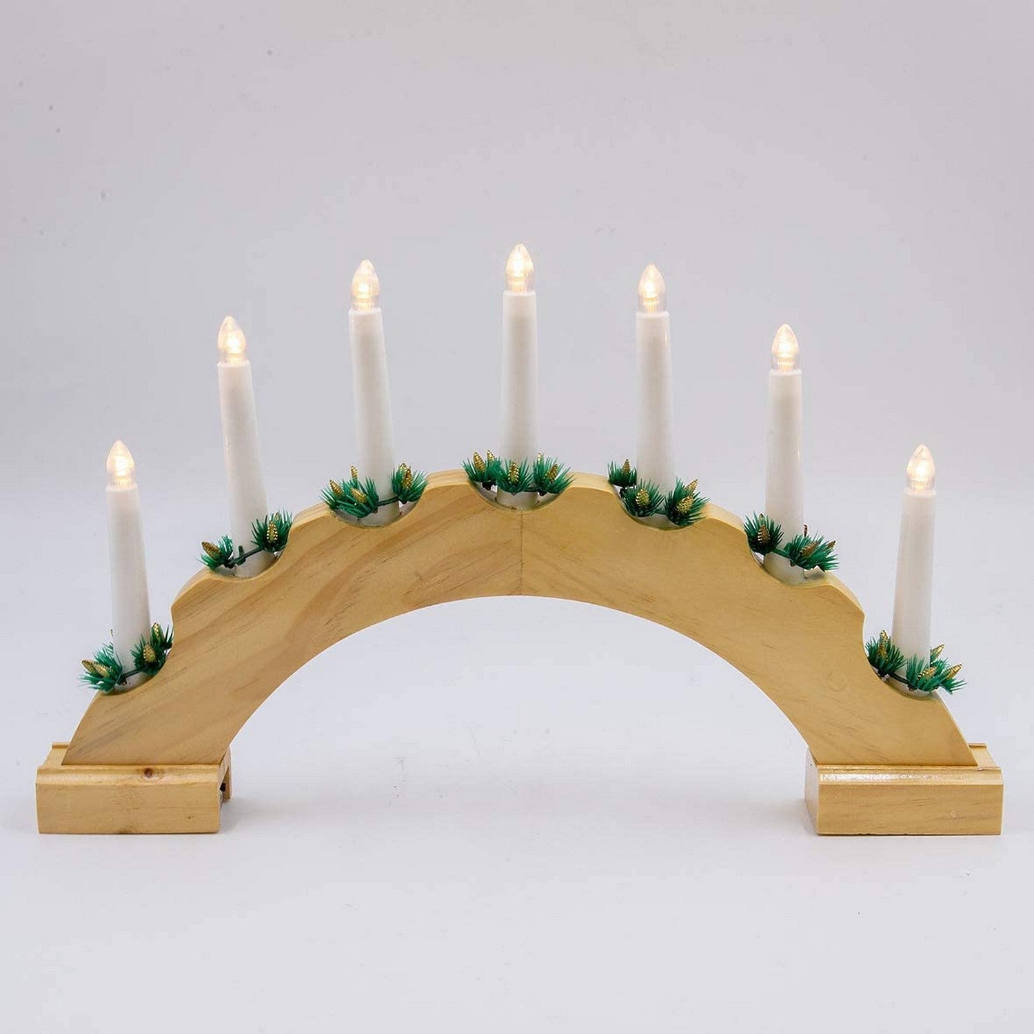 The Christmas Workshop LED Wooden Arched Candle Bridge