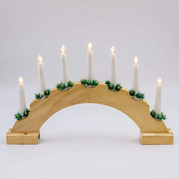 The Christmas Workshop LED Wooden Arched Candle Bridge